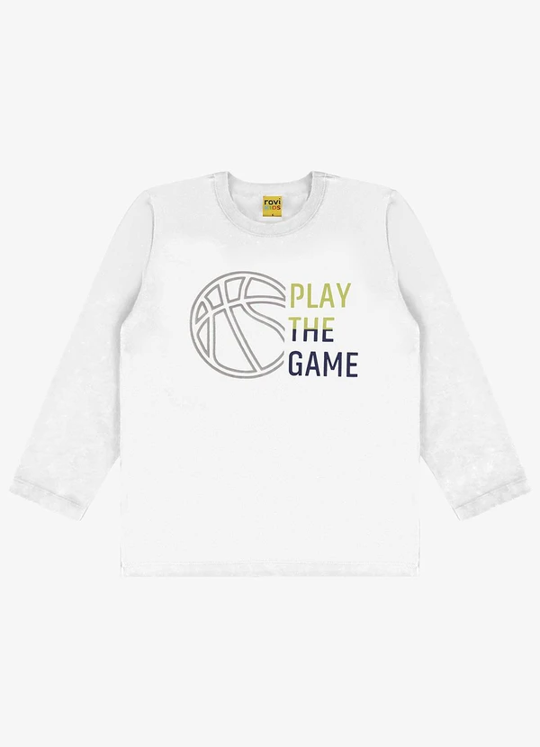Rovi Kids - Camiseta Infantil Manga Longa Branco