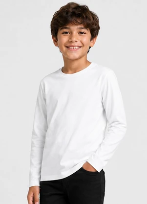 Select - Camiseta Infantil Manga Longa Branco - SELECT