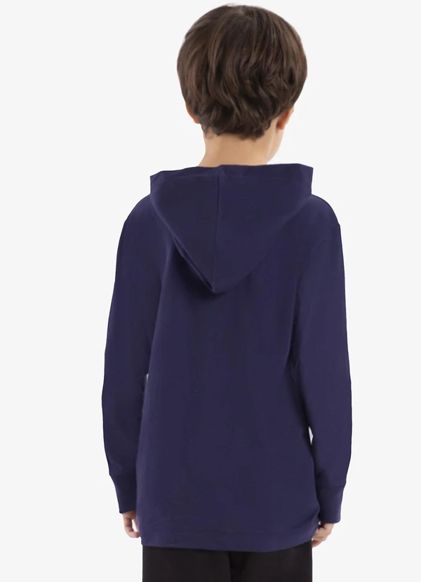 Rovi Kids - Camiseta Infantil Manga Longa com Capuz Azul 2