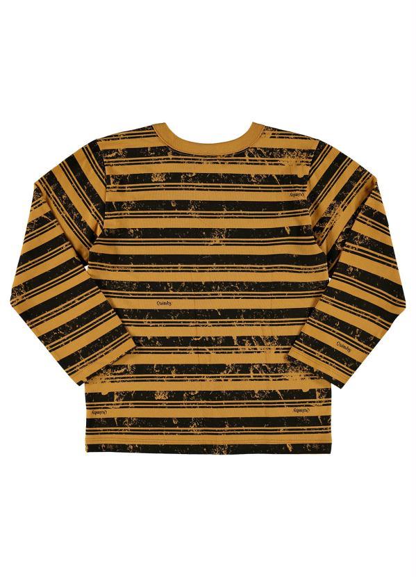 Quimby - Camiseta Infantil Manga Longa Listrada Marrom 2