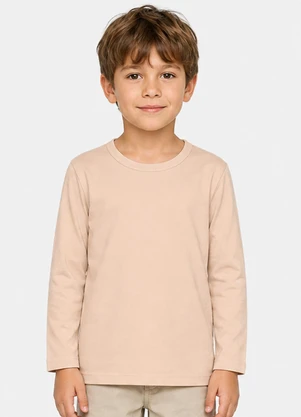 Secret Glam - Camiseta Infantil Manga Longa Marrom - SECRET GLAM
