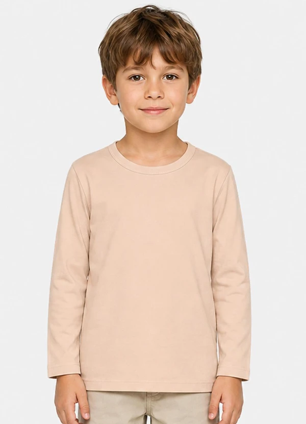 Secret Glam - Camiseta Infantil Manga Longa Marrom