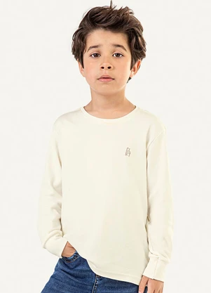 Colorittá - Camiseta Infantil Manga Longa Suedine Bege - COLORITTÁ