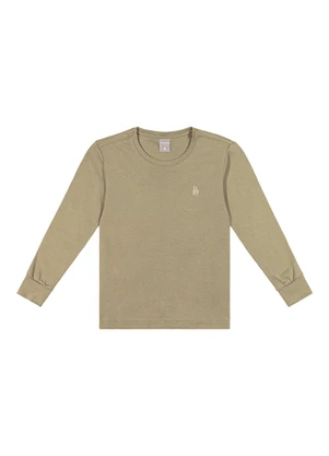 Colorittá - Camiseta Infantil Manga Longa Suedine Bege - COLORITTÁ