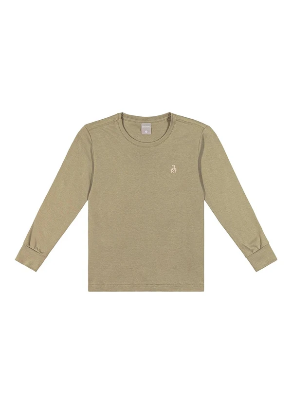 Colorittá - Camiseta Infantil Manga Longa Suedine Bege