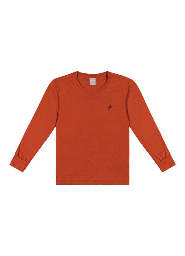 Colorittá - Camiseta Infantil Manga Longa Suedine Marrom