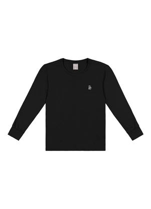 Colorittá - Camiseta Infantil Manga Longa Suedine Preto - COLORITTÁ