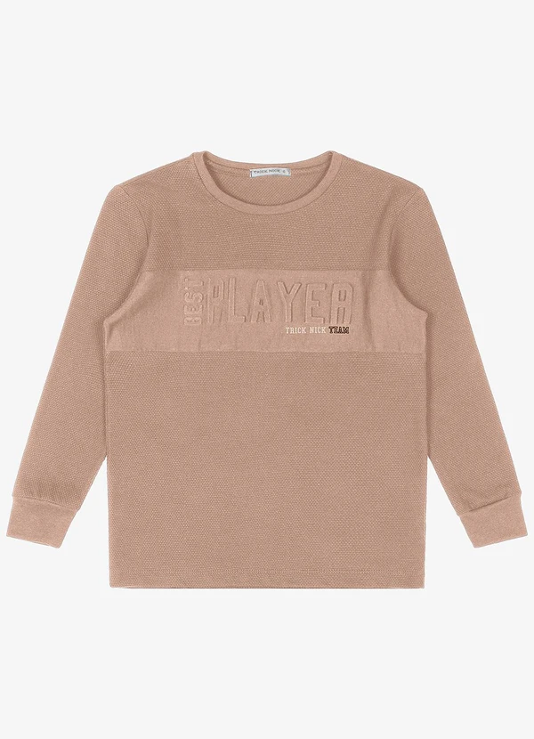 Trick Nick - Camiseta Infantil Manga Longa Marrom