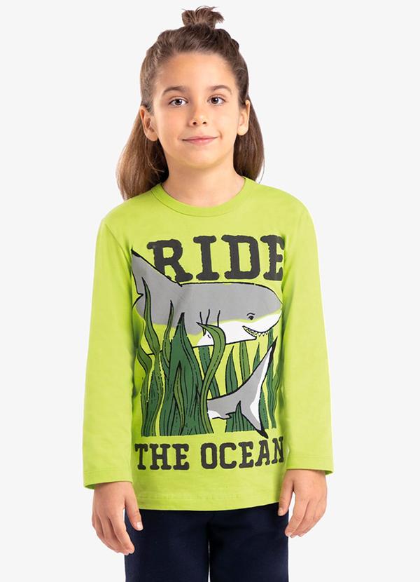Rovi Kids - Camiseta Infantil Manga Longa Verde