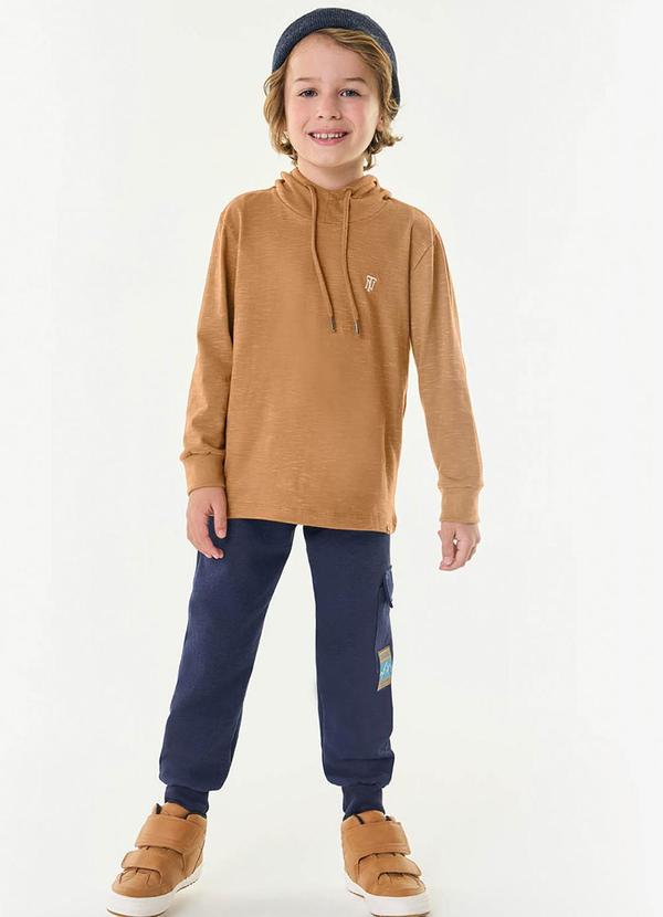 Trick Nick - Camiseta Infantil Masculina com Capuz Marrom 3