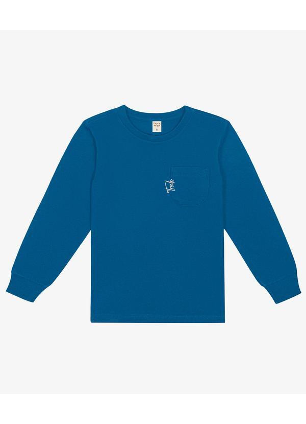 Trick Nick - Camiseta Infantil Masculina Manga Longa Azul