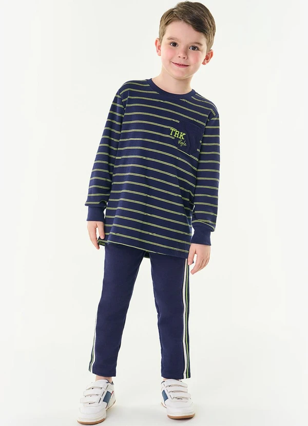 Trick Nick - Camiseta Infantil Masculina Manga Longa Azul 3