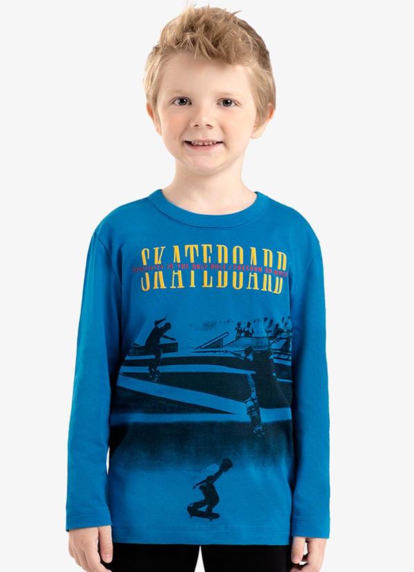 Rovi Kids - Camiseta Infantil Masculina Manga Longa Azul