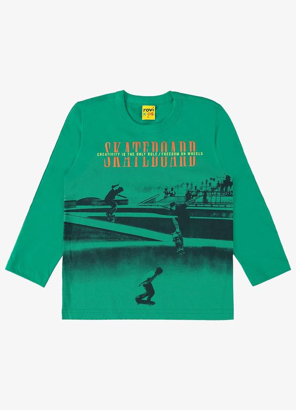 Rovi Kids - Camiseta Infantil Masculina Manga Longa Verde