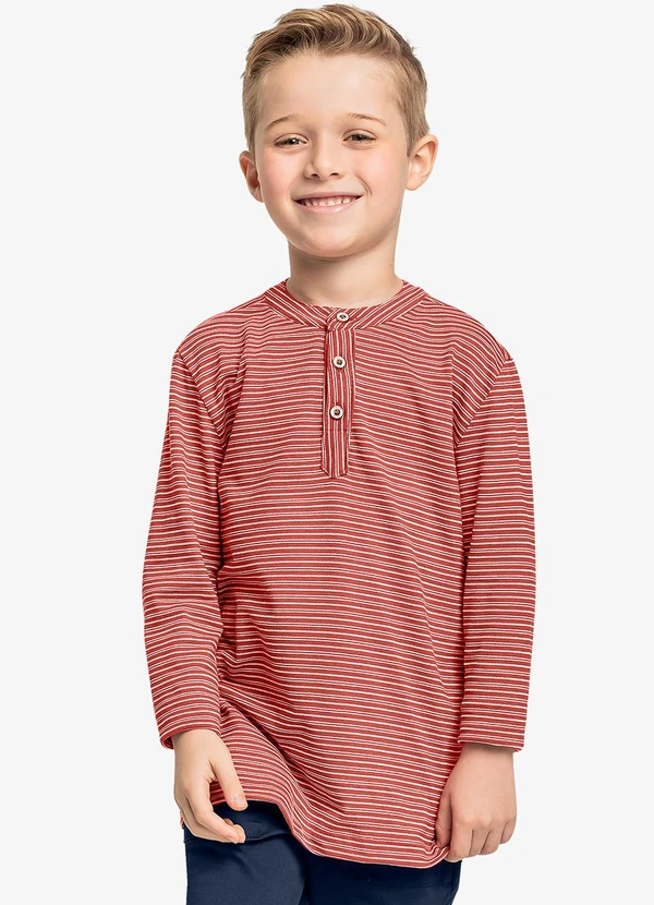 Trick Nick - Camiseta Infantil Masculino Manga Longa Laranja