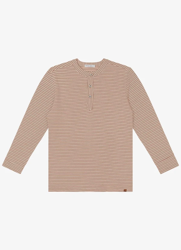 Trick Nick - Camiseta Infantil Masculino Manga Longa Marrom