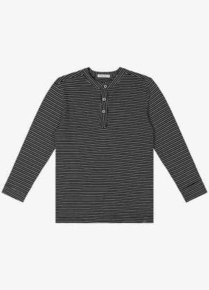 Trick Nick - Camiseta Infantil Masculino Manga Longa Preto - TRICK NICK