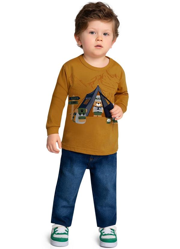 Kyly - Camiseta Infantil Menino Acampamento Amarelo 2