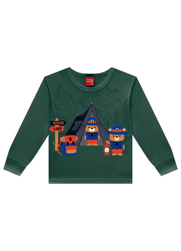 Kyly - Camiseta Infantil Menino Acampamento Verde