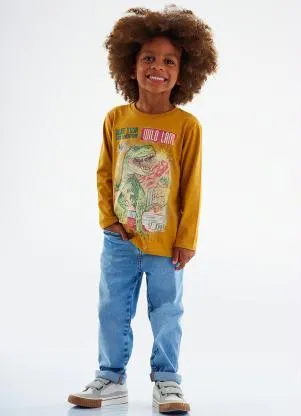 Up Baby - Camiseta Infantil Menino Amarelo - UP BABY