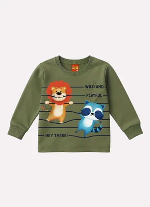 Kyly - Camiseta Infantil Menino Animais Verde - KYLY