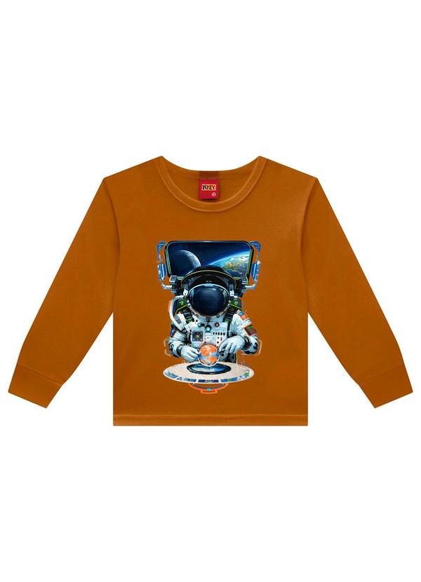 Kyly - Camiseta Infantil Menino Astronauta Amarelo