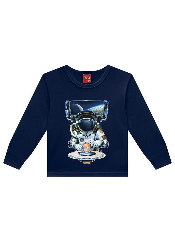 Kyly - Camiseta Infantil Menino Astronauta Azul