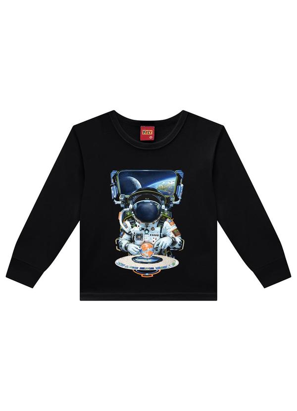 Kyly - Camiseta Infantil Menino Astronauta Preto 3