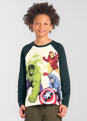 Brandili - Camiseta Infantil Menino Avengers Natural - BRANDILI