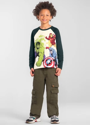 Brandili - Camiseta Infantil Menino Avengers Natural - BRANDILI