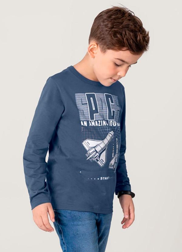 Brandili - Camiseta Infantil Menino Azul