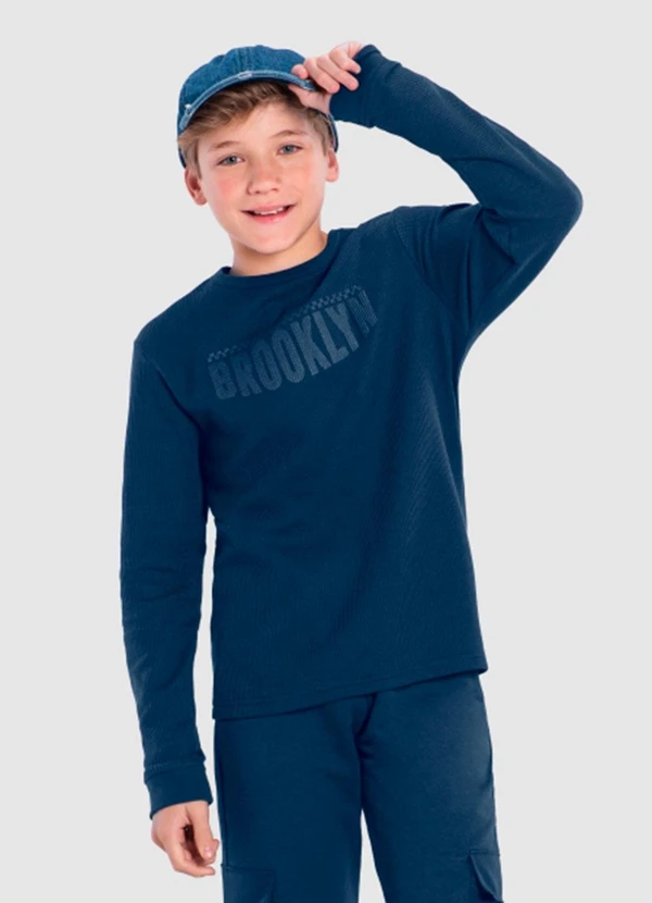 Brandili - Camiseta Infantil Menino Azul
