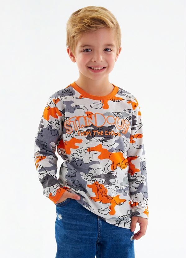 Up Baby - Camiseta Infantil Menino Bege