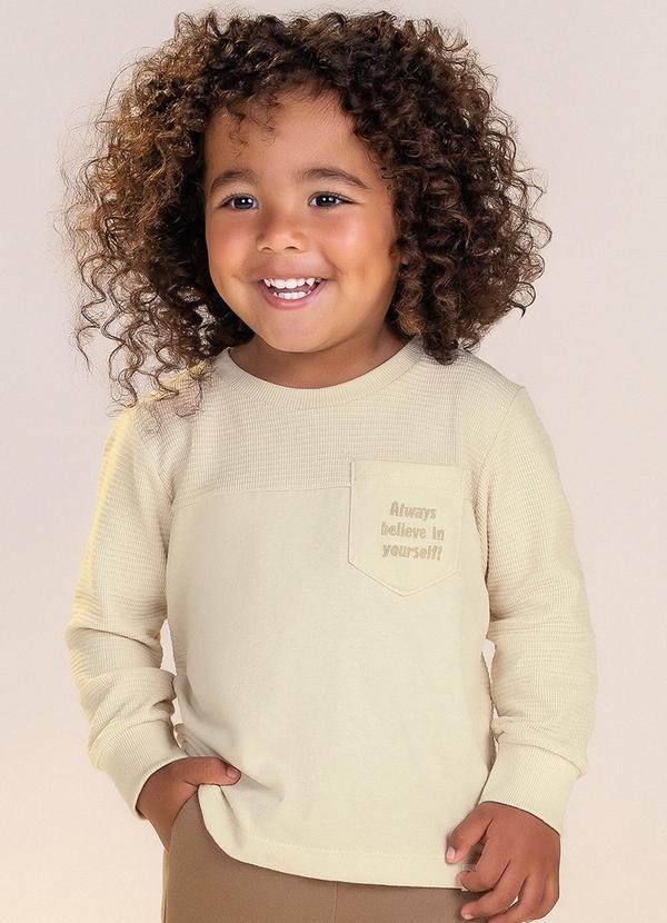 Colorittá - Camiseta Infantil Menino Believe Bege