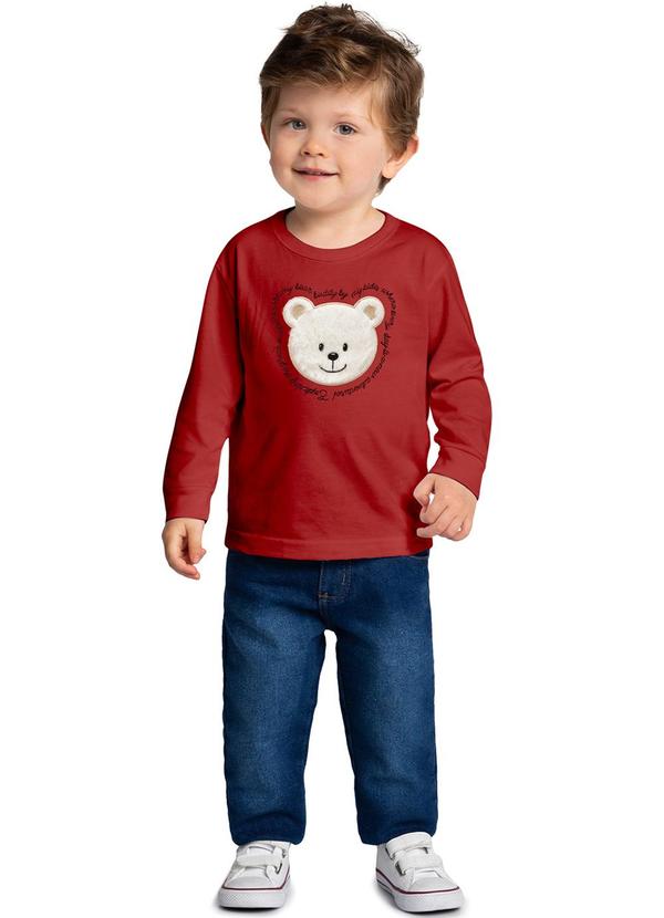 Kyly - Camiseta Infantil Menino Bordado Vermelho 2