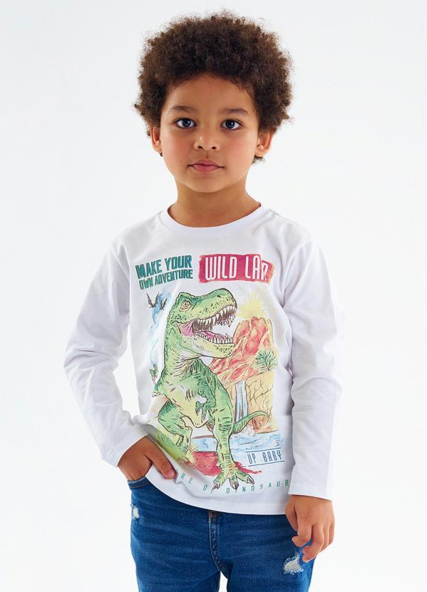 Up Baby - Camiseta Infantil Menino Branco