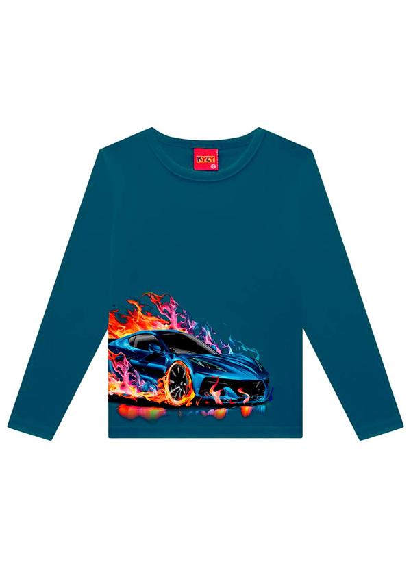 Kyly - Camiseta Infantil Menino Carro Azul