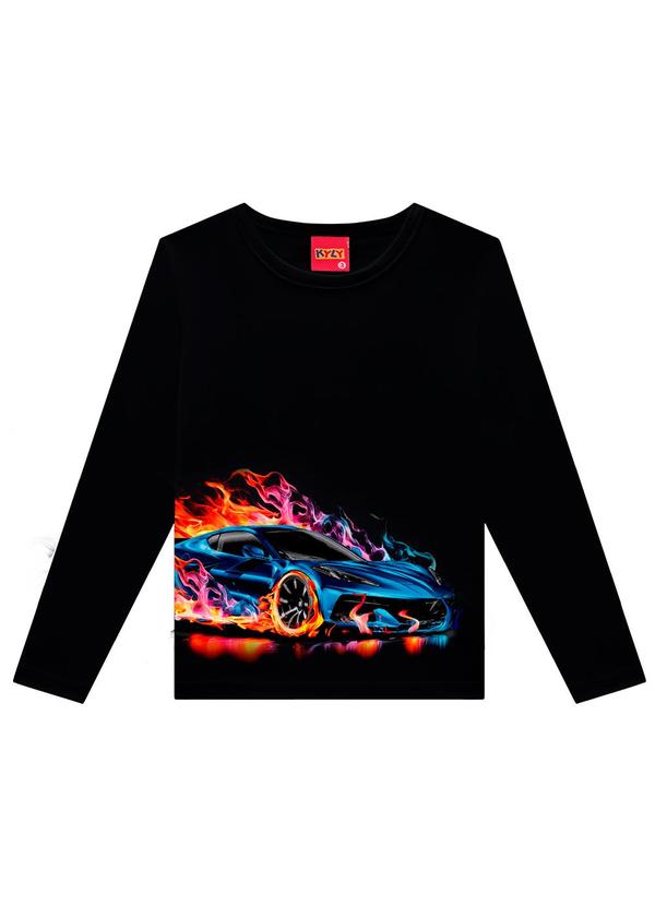 Kyly - Camiseta Infantil Menino Carro Preto