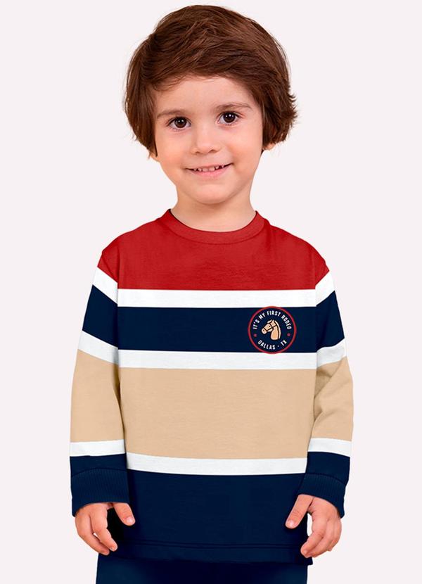 Milon - Camiseta Infantil Menino Cavalinho Azul