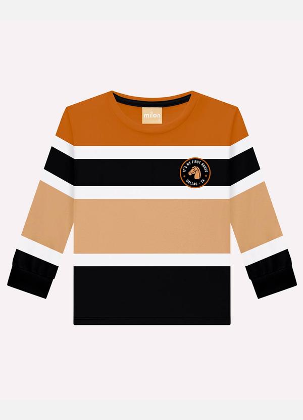 Milon - Camiseta Infantil Menino Cavalinho Preto