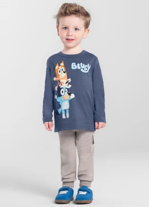 Brandili - Camiseta Infantil Menino da Bluey Azul - BRANDILI