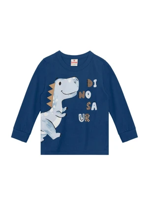 Brandili - Camiseta Infantil Menino de Dino Azul - BRANDILI