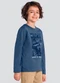 Brandili - Camiseta Infantil Menino de Lobinho Marrom - variação: Azul