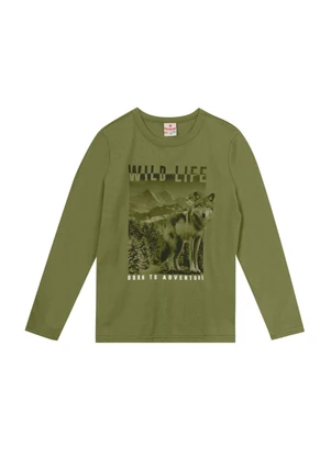 Brandili - Camiseta Infantil Menino de Lobinho Verde - BRANDILI