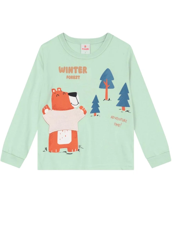 Brandili - Camiseta Infantil Menino de Urso Verde 3
