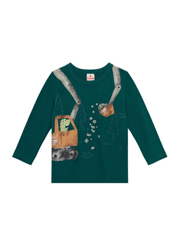 Brandili - Camiseta Infantil Menino Dinossauro Verde