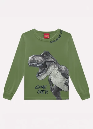 Kyly - Camiseta Infantil Menino Dinossauro Verde - KYLY