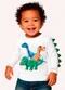 Kyly - Camiseta Infantil Menino Dinossauros Azul - variação: Branco