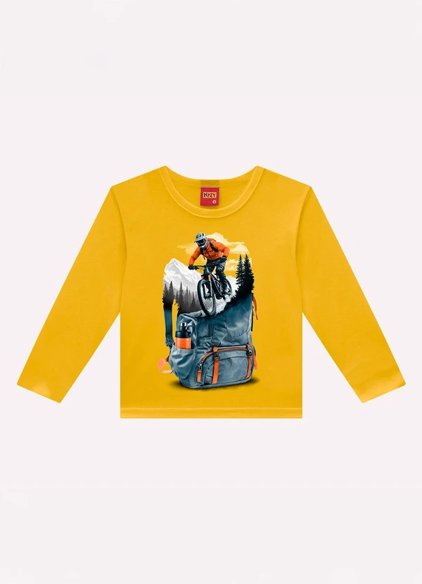 Kyly - Camiseta Infantil Menino em Algodão Amarelo