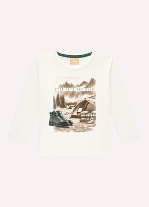 Milon - Camiseta Infantil Menino em Algodão Bege - MILON